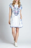 APNY APNY EMBROIDERED TIE DYE SHIFT DRESS