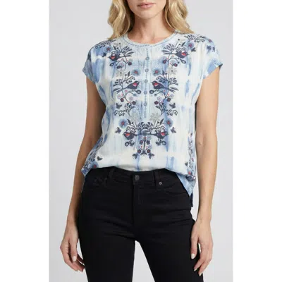Apny Embroidered Tie Dye Top In Purple