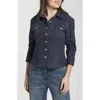 Apny Faux Suede Shirt Jacket In Blue