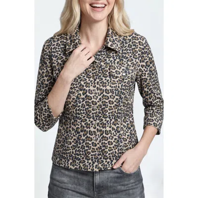 Apny Faux Suede Shirt Jacket In Desert Leopard