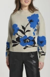 Apny Floral Mock Neck Sweater In Multi