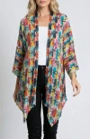 Apny Floral Open Front Jacket In Multi