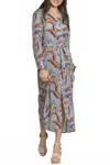 Apny Floral Packet Dress In Color Burst Folliage In Multi