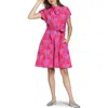 Apny Floral Print Belted A-line Dress