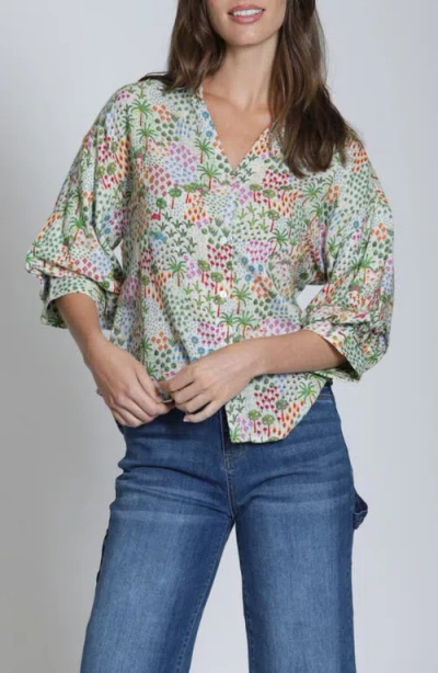 Apny Floral Print Woven Shirt In Multi