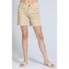 Apny Fray Hem Cutoff Denim Shorts In Almond