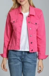 Apny Frayed Denim Jacket In Pink
