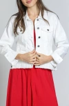Apny Frayed Denim Jacket In White