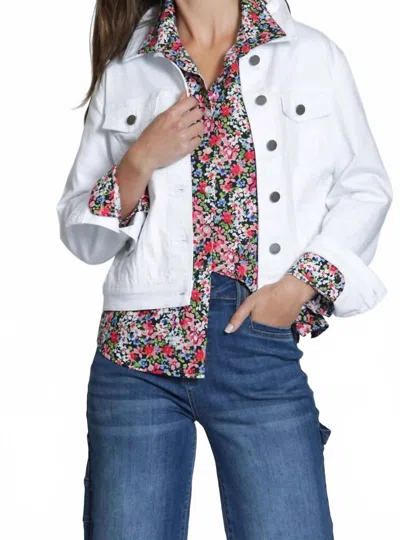 Apny Frayed Detail Jean Jacket In White