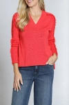 Apny Fringe Detail Cotton Sweater In Tangerine