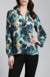 Apny Floral Print Popover Top In Multi