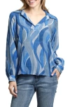 Apny Floral Print Popover Top In Multi
