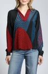 Apny Floral Print Popover Top In Multi