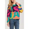 Apny Graphic Graffiti Pullover Sweater In Multi In Multi