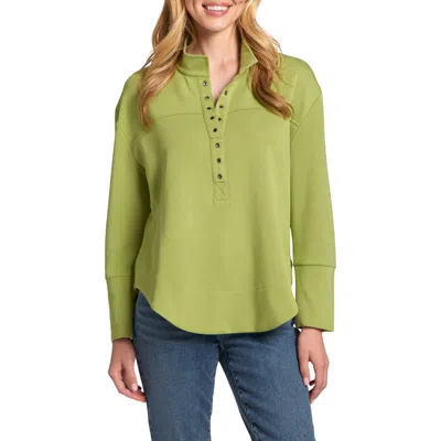 Apny Grommet Henley Long Sleeve Top In Yellow