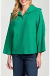 Apny Half Zip Pullover In Emerald In Green
