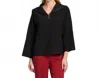 Apny Half Zip Pullover Sweatshirt In Black In Black