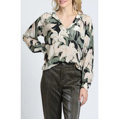 Apny Half-placket Pullover Blouse In Multi