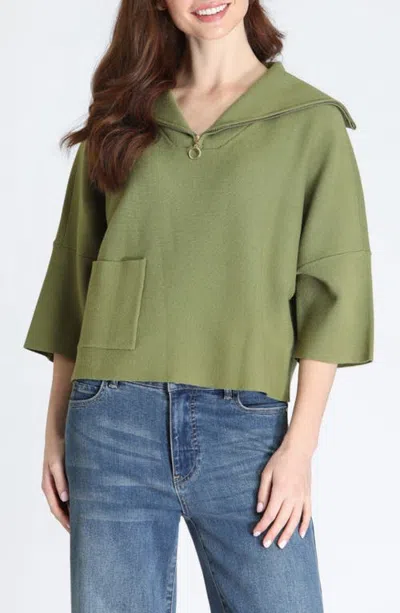Apny Half-zip Pullover In Green