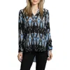 Apny Ikat Print Tunic Top In Black Multi