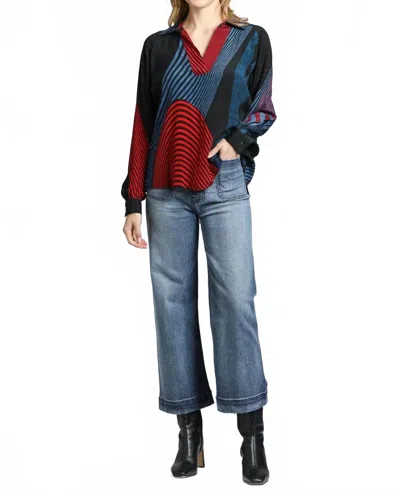 Apny Just In Time Cropped Wide Leg Pants In Indigo In Blue