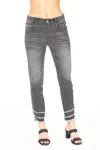 Apny Liberty Ankle Frayed Hem Skinny Jeans In Grey