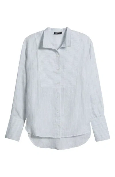 Apny Linen Button-up Shirt In Gray