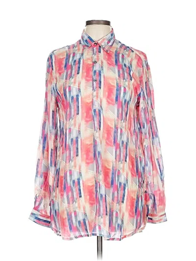 Pre-owned Apny Long Sleeve Blouse In Pink