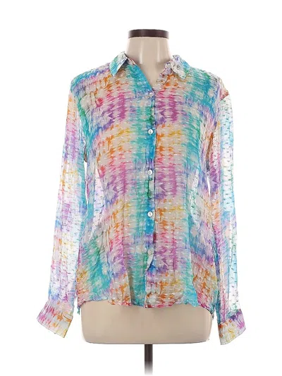 Pre-owned Apny Long Sleeve Blouse In White