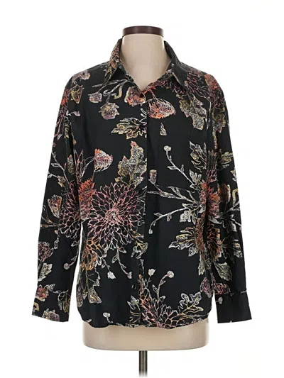 Pre-owned Apny Long Sleeve Button Down Shirt In Black