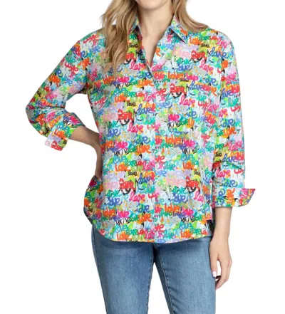 Apny Love Boyfriend Button Shirt In Multi Color