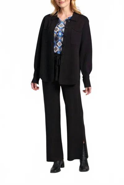 Apny Luxe Button-up Shaket In Black