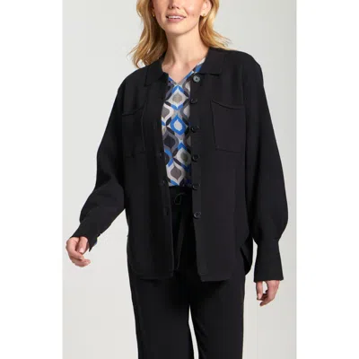 Apny Luxe Shacket In Black