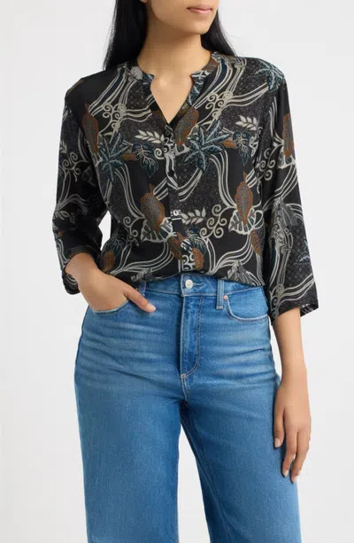 Apny Mandarin Collar Shirt In Multi