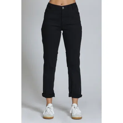 Apny Mid Rise Girlfriend Jeans In Black