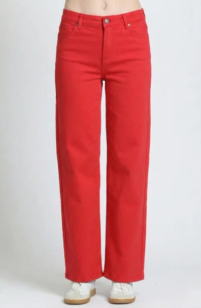 Apny Mini Bootcut Jeans In Red