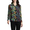 Apny Mix Print Button-up Shirt In Black Multi