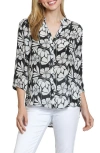 Apny Mixed Stripe Mandarin Collar Button-up Shirt