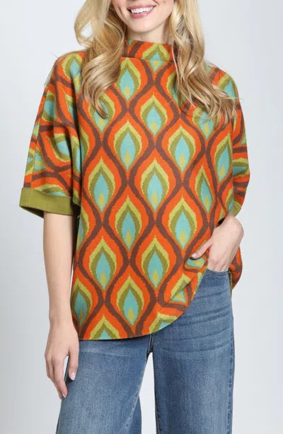 Apny Mod Squad Mock Neck Sweater In Multi