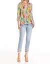 Apny Olivia Pull-on Straight Leg Crop Jean With Geo Embroidery In L. Indigo