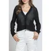 Apny Open Stitch Cardigan In Black