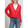Apny Open Stitch Cardigan In Red