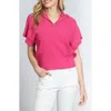 Apny Open Stitch Quarter Zip Sweater In Pink