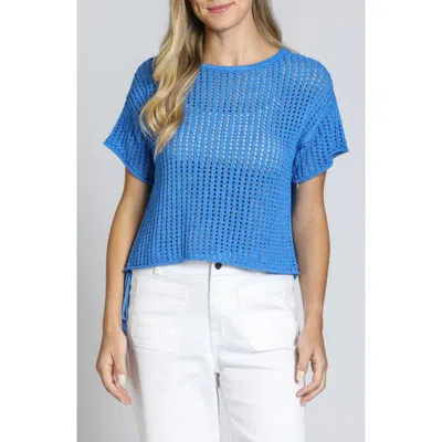 Apny Open Stitch Short Sleeve Sweater