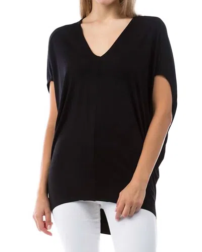 Apny Oversized Short Sleeve Tee Top In Black
