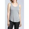 Apny Perfect Fit Scoop Neck Tank In Heather Grey