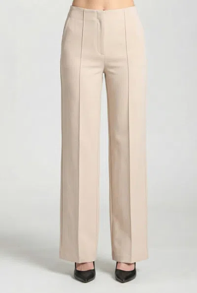 Apny Pin Tucked Zip Pants In Champagne In Neutral