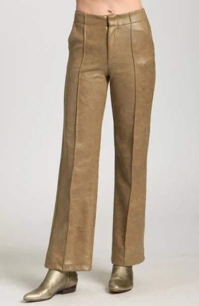 Apny Pintuck Wide Leg Pants In Green