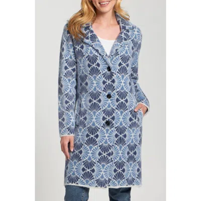 Apny Plush Whimsical Print Jacket In Blue