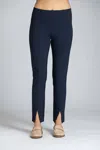 Apny Split Hem Pull-on Crop Slim Pants In Blue